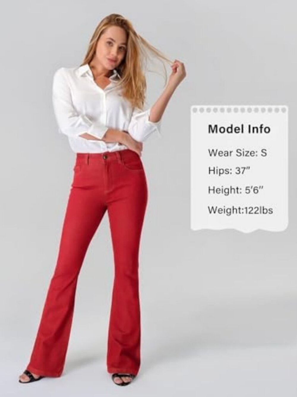 Trendy Stretchy Flare Jeans for Women | Mid Rise Bootcut Curvy Denim Pants - Picture 5 of 6